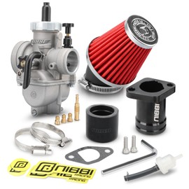 NIBBI PE24 Carburetor Kit 24mm for Predator 212cc 196cc 224cc Engine Performance Parts with Black Intake Manifold