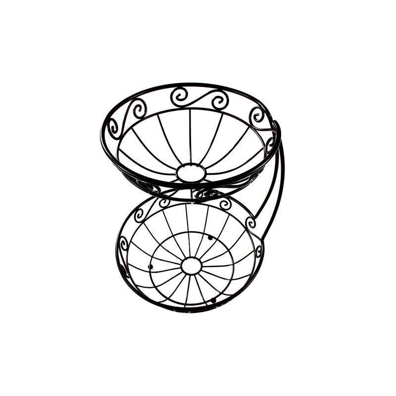 Spectrum 46810　スクロールアーチ型2段式フルーツサーバー　ブラック 1 - Pack ブラック 46810