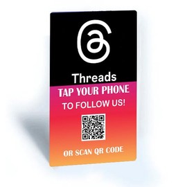 Tap and Share Contactless Sharing Smart NFC ' Follow Us on Threads' - Threads Connect Card Card + QR code | No app required | No Subsciption