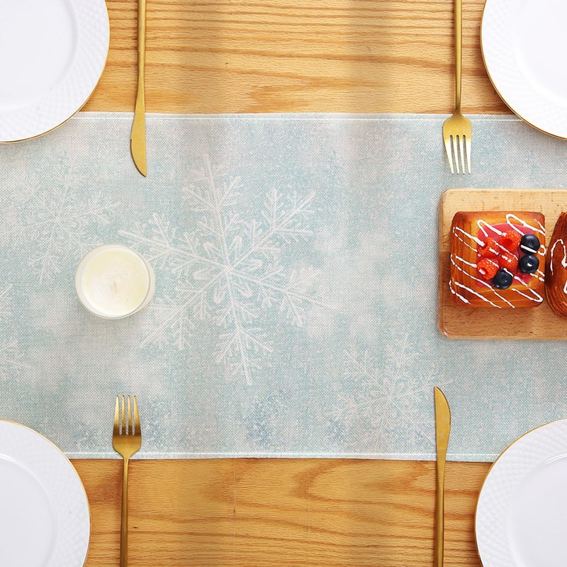 ZCHOMI Winter Deer Trees Table Runner 13x72 Inch Snow Treehouse