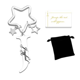 Qunrwe Stainless Steel Initial Letter Keychain,Gifts for Dad Mom from Daughter Son,Inspirational Graduation Birthday Gifts,Keychain for Women Men Friends,Purse Handbags Backpack Car Key Accessories