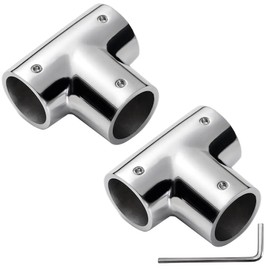 YANYUCB Handrail Tee Fitting Tube/Pipe of Boat 316 Stainless Steel Marine Heavy Duty with L Shape Hex Key 2 Pack (1-3/16 inch, 90°)