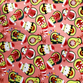 Christmas Fat Quarter Avocado Santa, Snowman Reindeer 100% Cotton Flannel Fabric