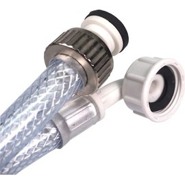 Sanfor Inlet Hose for Washing Machine and Dishwasher, Hose for Cold Water, All Brands, Thread 3/4 Inch and 25 mm Diameter, Transparent, 3 Metres, 89073, Transparent