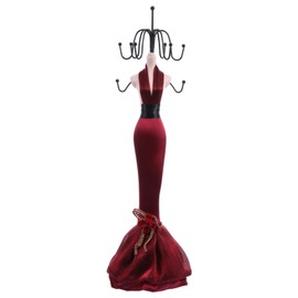 BESPORTBLE Claret Jewelry Display Stand Model Dress Earring Necklace Ring Jewelry Holder Mannequin Stand Hanging Jewelry Tower Rack for Girls Women