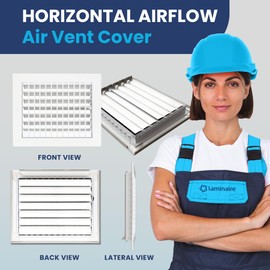 10" x 8" Duct Hole Aluminum Single Deflection Adjustable Air Supply Register, Decorative HVAC Vent Cover, Ceiling & Wall AC Deflector, Heating & Cooling Supply with Multi-Shutter Damper – ACLAMINAIRE