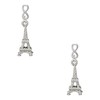 Delight Jewelry Silvertone 3-D Eiffel Tower Silvertone Infinity Post Earrings