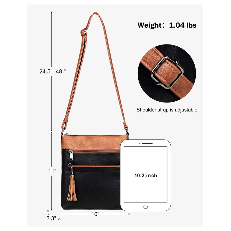MASINTOR Crossbody Purses for Women, Multi Pocket Casual Crossbody Bag,