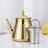SANQIAHOME 1.2L(40oz) Stainless Steel Hammer Patterned Teapot With Removeable Infuser,Loose
