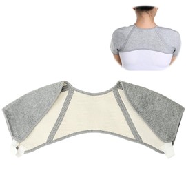 RICISUNG Shoulder Supporter, Warm, For Both Shoulders, Shoulder Protection, Stable, Soft Shoulder Warmer, Prevents Cold Shoulders, Heat Insulation, Cold Protection, Gray