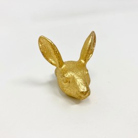 Old Gold Antique Gold Vintage Gold Cabinet Door Handles Iron Handmade Metal Animal Cupboard Door Knobs, Drawer Pulls (1. Rabbit Head)