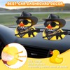 Jyeennar Rubber Duck Car Dashboard Decor - Black Cowboy Hat,