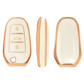OFFCURVE Car key case, key cover, key case, protective cover, 3 buttons, fits Peugeot 3008 5008 208 308 408 508 307 Citroen C1 C3 C4 C5 Grand Picasso DS3 DS5 Cactus C3XR