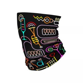 Music Themed Neck Gaiter Face Mask Lululemon Scarf UV Sun Shield Gaiter Mask