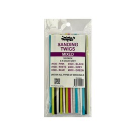 ICKYSTICKY Mixed Grits Sanding Twigs or Sticks Ideal for Woodworking Hobby Arts Crafts Models Mixed Grits and Lengths Cushioned Abrasive 30pack