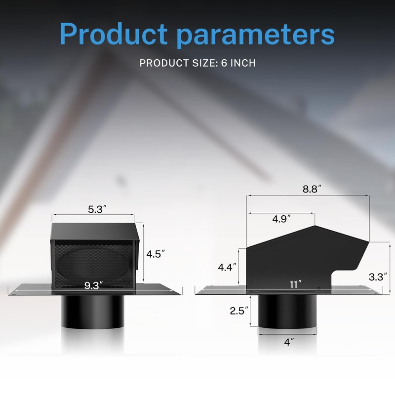 Removable Roof Vents, Hon&Guan 4 Inch Roof Dryer Vent for