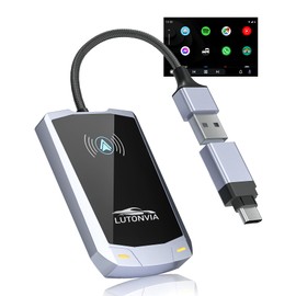 PAGEPINMU Android Car Wireless Adapter - Wireless Android Adapter for Cars with Wired Android Car and Smartphones with Android 11+, Plug & Play, Wireless Dongle (Type A + C)