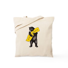 CafePress Vintage California Bear Hug Illustration Tote Bag Natural Canvas Tote Bag, Reusable Shopping Bag