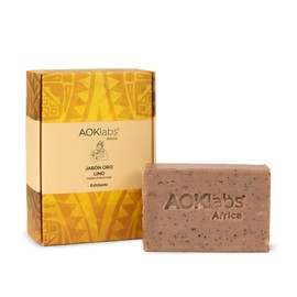 Aoklabs - Gold Linen Soap 2 in 1, reinigt sanft, tief und effektiv die Haut und peelt sie, während sie Feuchtigkeit spendet, nährt und die Zellerneuerung fördert 100g.