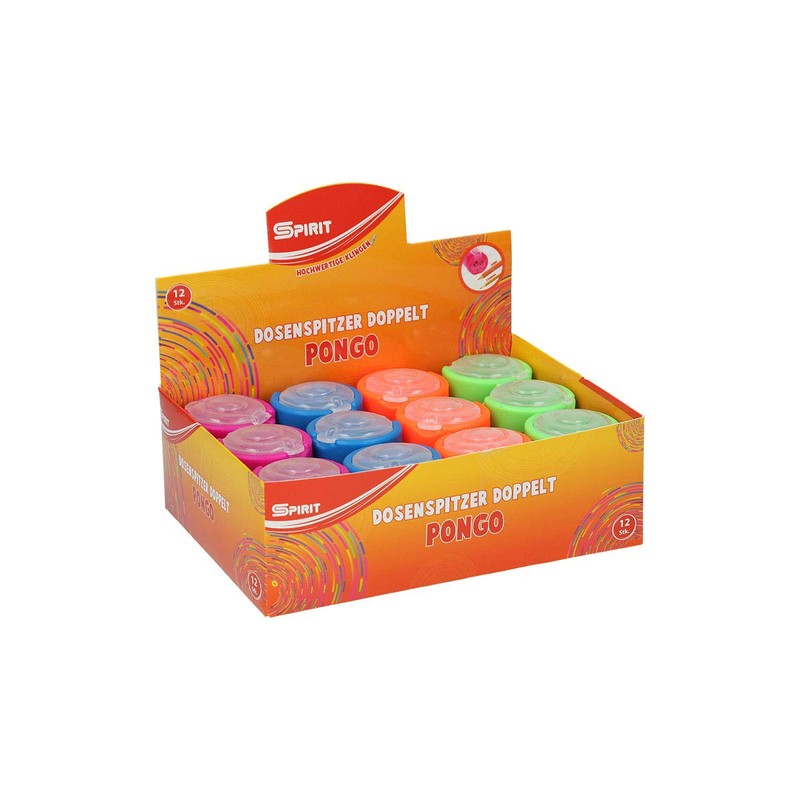 SPIRIT PONGO 408024 Pencil Sharpener 2-Hole Pack of 12