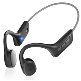 Generic Bone Conduction Headphones with Mic,Bluetooth 5.3 Open Ear Wireless Sports Earbuds for Workouts Running, IPX7 Waterproof Headset, 1.5 Fast Charging 10Hrs Playtime Earphones, Gray