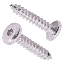 M6 x 25mm (25 pcs) Flat Head Socket Cap Wood Screws, 304 Stainless Steel 18-8, Countersunk Socket Head Sheet Metal Screws, Allen Hex Drive, Self Tapping Point