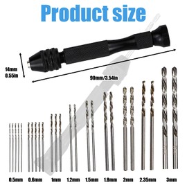26-Piece Precision Pin Vise Hand Drill Set – Mini Drill Bits for Jewelry, Craft & Model Making, Ergonomic Design