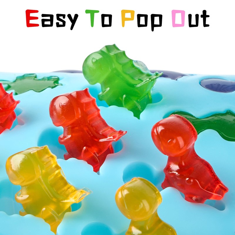 5 Pcs Mini Gummy Candy Molds with 2 Dropper, Silicone