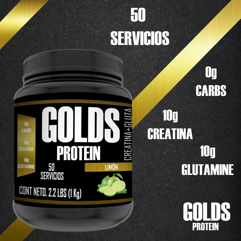 Creatina Glutamina Suplemento Golds Protein 1kg 50serv