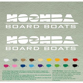 Pair of Moomba Boats Compatible Replacement Decals Vinyl Stickers Outboard Motor Set of 2 (12", White 010)