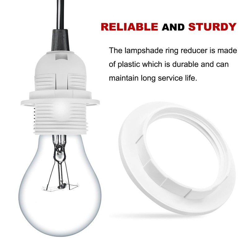 Lamp Shade Adapter Ring, White Light Socket Ring, Retaining Rings