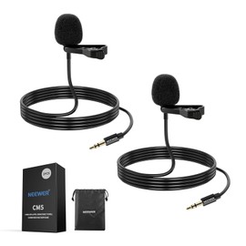 NEEWER Lavalia Lapel Microphone 2 Pcs Clip On Omnidirectional Wired Microphone with Storage Pouch Noise Reducing Condenser Microphone Lav Microphone Mini Microphone Compatible Rode Wireless GO II 2