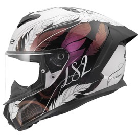 LS2, RAPID III BOHO Integral Motorcycle Helmet White Black Pink S
