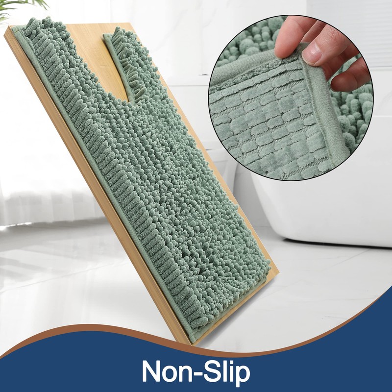 FLOLEOPA Bath Mat, Toilet Rugs U-Shaped, 24 X 20 Inches,