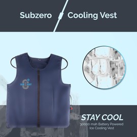 M PAIN MANAGEMENT TECHNOLOGIES SubZero Vest - Core cooling vest with Battery pack and circulating water pump - Circumference at belly - 48-50" (Large)