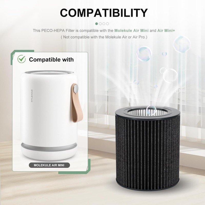 Luripid 2 Pack Air Mini Filter Replacements Compatible with Molekule