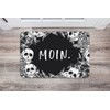 Tassenbrennerei Doormat with slogan: Moin - skull door mat funny