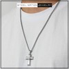 Men's Stainless Steel Flared Cross Pendant with Brushed Finish on