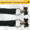 lukar 4 Pack L Track Tie Down Straps Ratchet, 1"