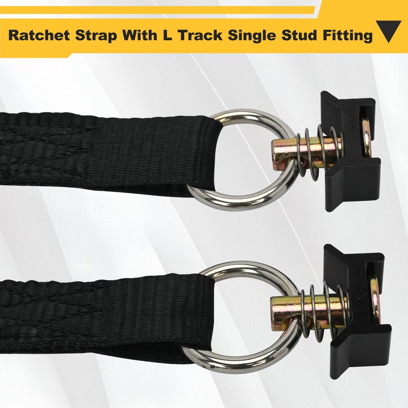 lukar 4 Pack L Track Tie Down Straps Ratchet, 1"