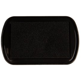 Craft County Pigment Ink Stamp Pad – Refillable Ink Pad in 15+ Colors – Raised Edges for Larger Stamps – Black