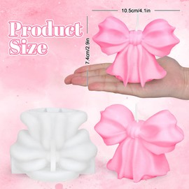 FYSUIMU Bow Coquette Resin Candle Mold 3D Bowknot Shape Silicone Soap Mould for Aromatherapy Candles Homemade Soap Wax Resin Casting DIY Craft