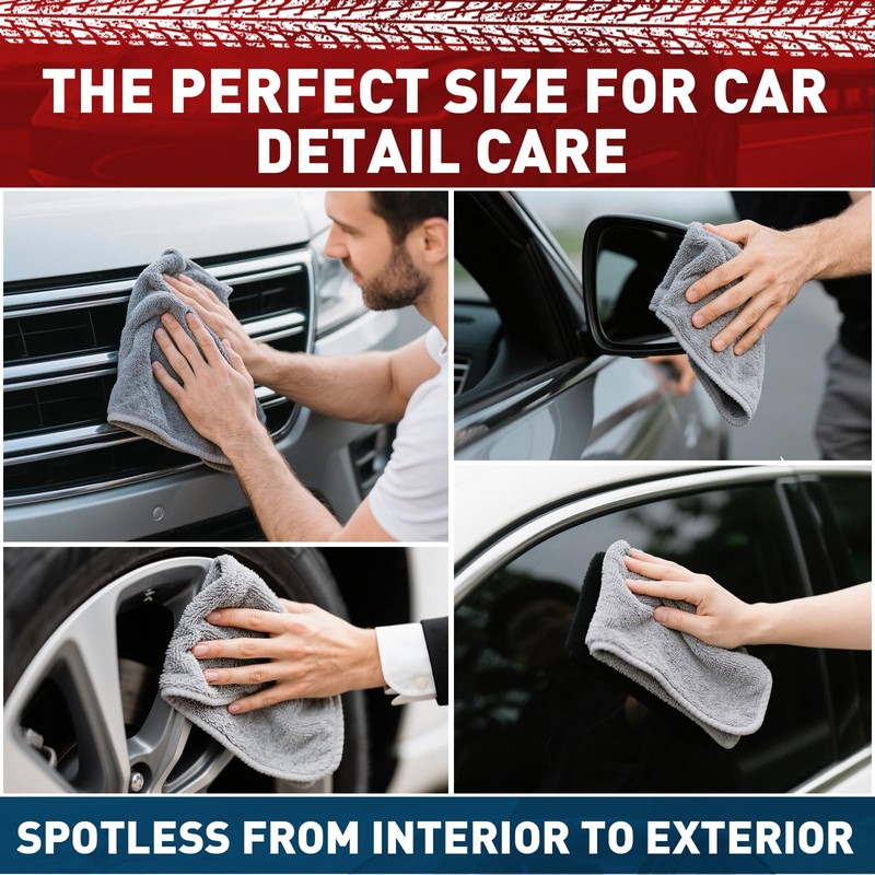TEAWOO Microfiber Cleaning Cloths Bulk-400 Pack, Gray Microfiber Towels for