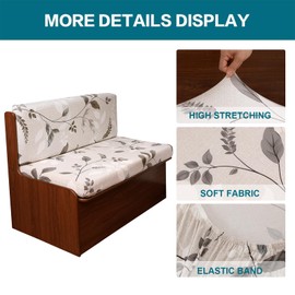 KRFOONN KRFOONN RV Dinette Cushion Covers Stretch Camper Cushions Cover Replacement Couch Cushion Slipcovers Washable Loveseat Slipcovers for Travel Trailer Couch Includes 2 Backrest Cover & 2 Bench Cover, 02
