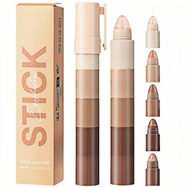 Eye Shadow Stick - 5-in-1 Velvet & Matte Makeup Eyeshadow Stick, Long-Lasting Creamy Formula, Eyeshadow Pencil Includes Shimmer & Matte Finishes for Effortless Glam, Easy to Carry Combination Design