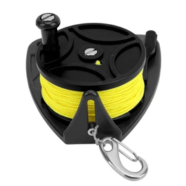 Dive Wreck Reel with Clip 83m Wire Alvinlite Scuba Dive Reel Multi-Purpose Anchor Rope Reel for Recreational Diving and Spear Fishing [Black]