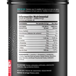 B Life BCAAs con Glutamina en Polvo 60 Porciones Sabor Fruit Punch