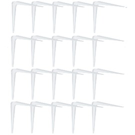 Gedotec Shelf Brackets Metal Shelf Console 100 mm Sheet Steel Console for Wall Shelves Shelf Brackets for Wall Mounting Pack of 20 White Coated Steel Angle Console for Book Shelves & Shelves