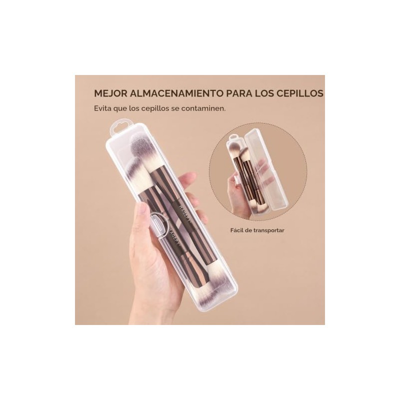 MAGEFY 2 Piezas Brochas de Maquillaje de Doble Punta, Set