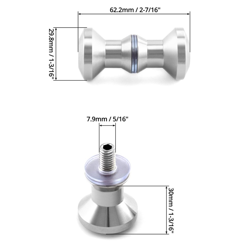 QWORK® Shower Door Knobs, 304 Stainless Steel Shower/Bath Pull Handle,